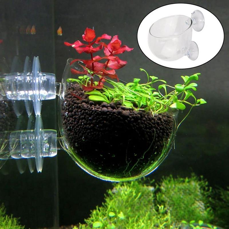 Aquarium Plant Holder - Aquarium Decorations Plant Cup Pot Acrylic