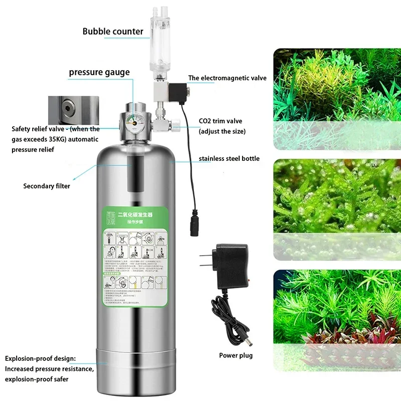 2L Đôi Bể Cá CO2 Hệ Thống Tạo  - đánh giá và giá Aquarium Liquid Carbon