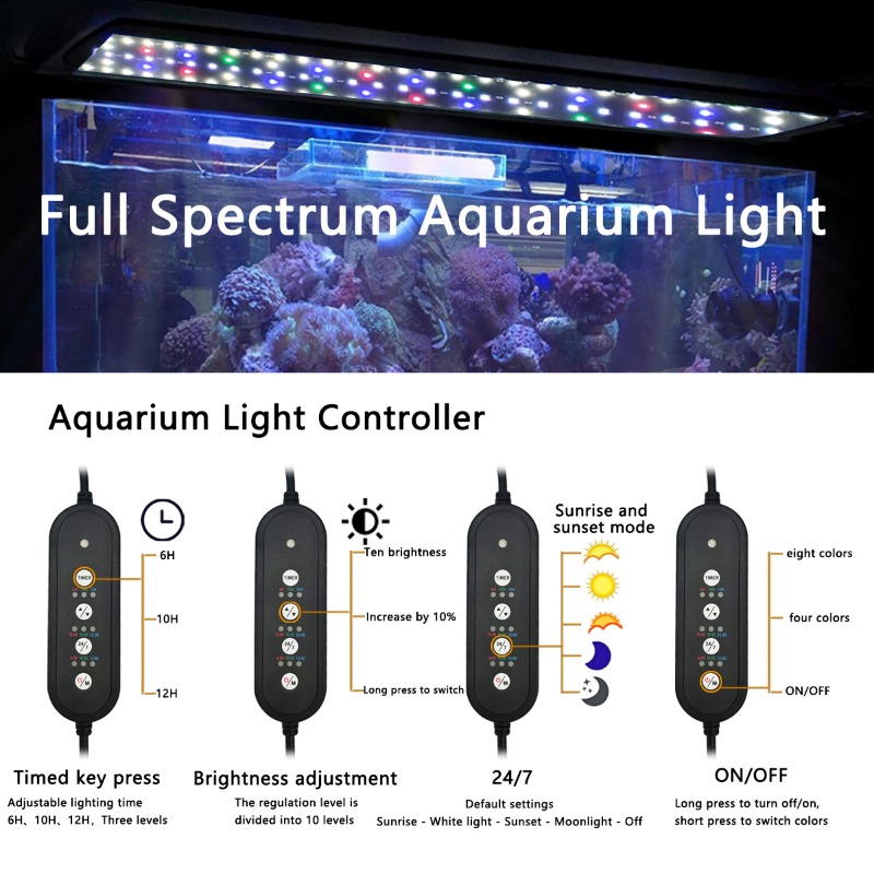 LED Fish Tank Light Full Spect - đánh giá và giá Aquarium Plant Light